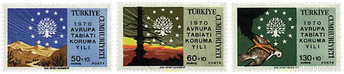 Sellos: 33839 MNH TURQUIA 1970 A&Ntilde;O EUROPEO PARA LA PROTECCION DE LA NATURALEZA
