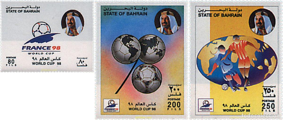Sellos: 56759 MNH BAHREIN 1998 COPA DEL MUNDO DE FUTBOL. FRANCIA-98