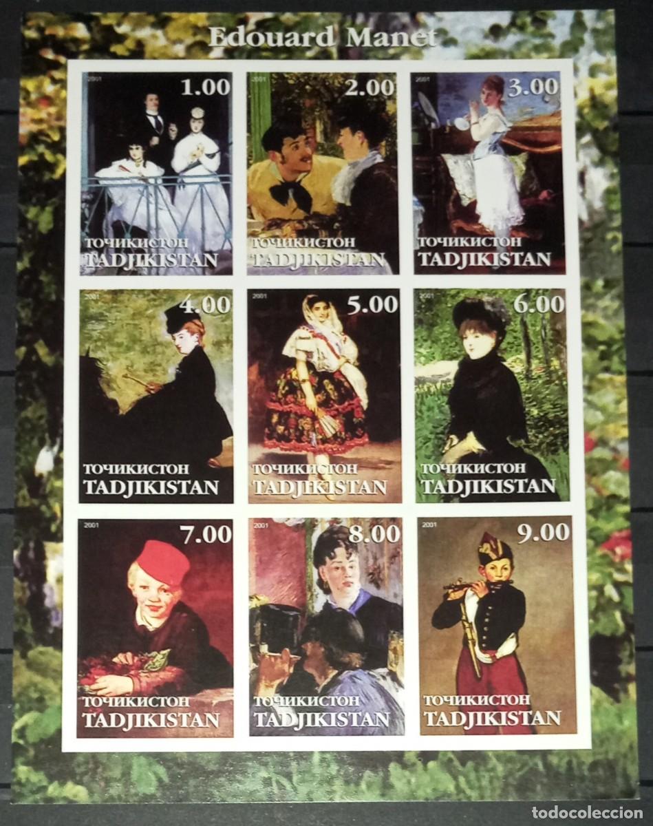 Timbres: TADJIKISTAN 2001 SHEET MNH IMPERF EDOUARD MANET ART PAINTINGS ARTE PINTURAS