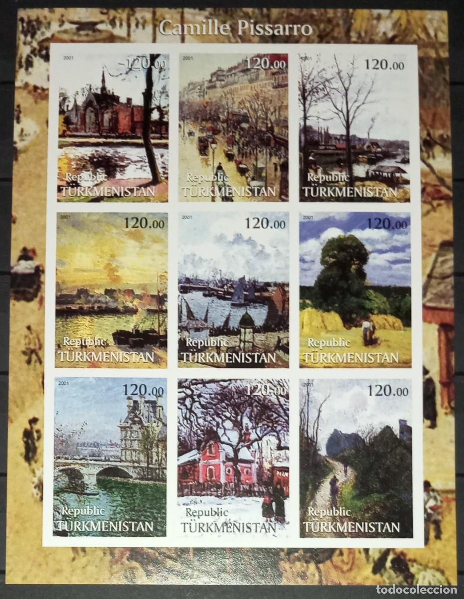 Timbres: TURKMENISTAN 2001 SHEET MNH IMPERF CAMILLE PISSARRO ART PAINTINGS ARTE PINTURAS
