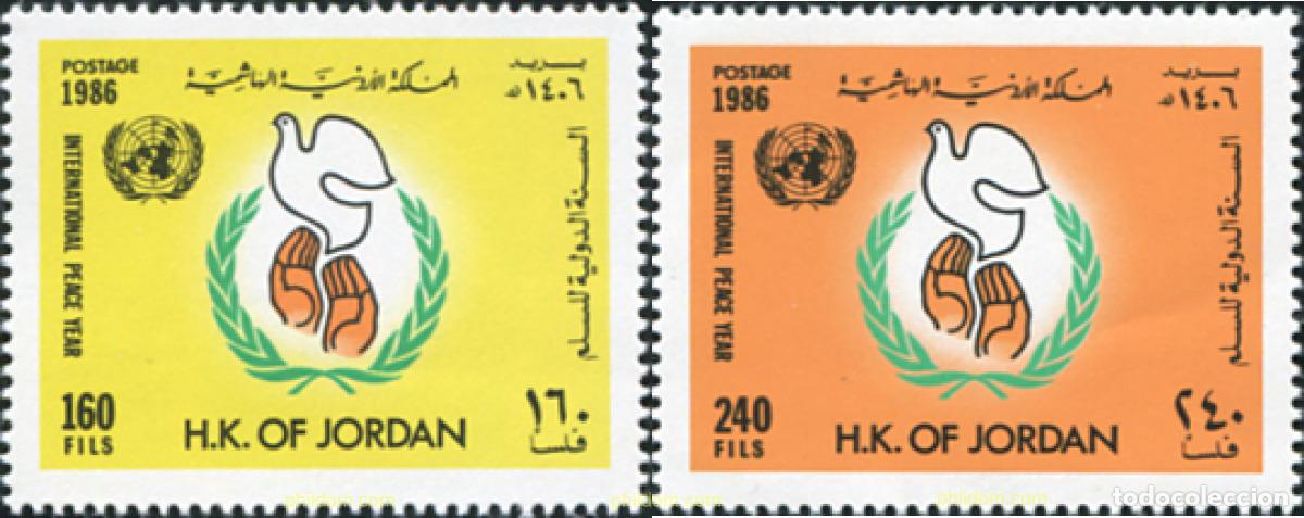Sellos: 31393 MNH JORDANIA 1986 A&Ntilde;O INTERNACIONAL DE LA PAZ