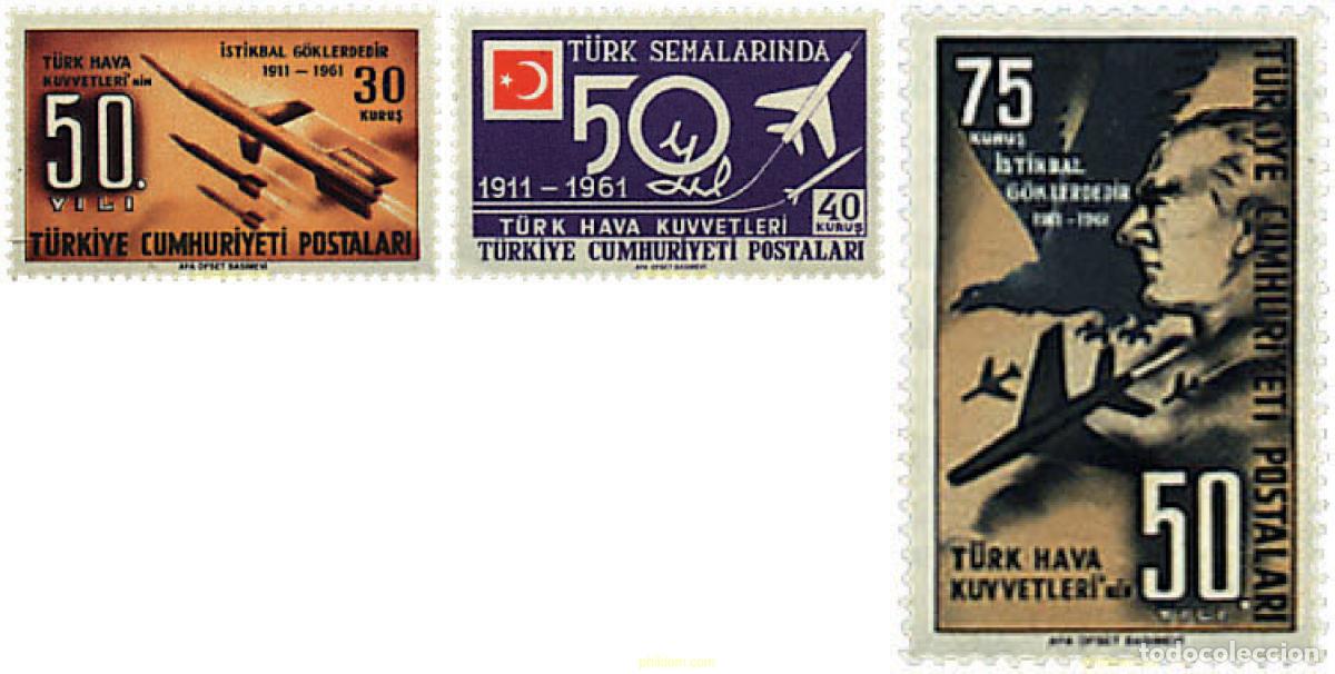 Sellos: 33105 MNH TURQUIA 1961 50 ANIVERSARIO DE LA AVIACION MILITAR