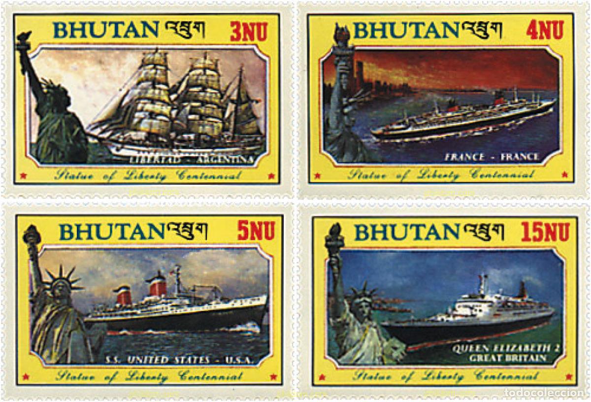Sellos: 292370 MNH BHUTAN 1986 CENTENARIO DE LA ESTATUA DE LA LIBERTAD