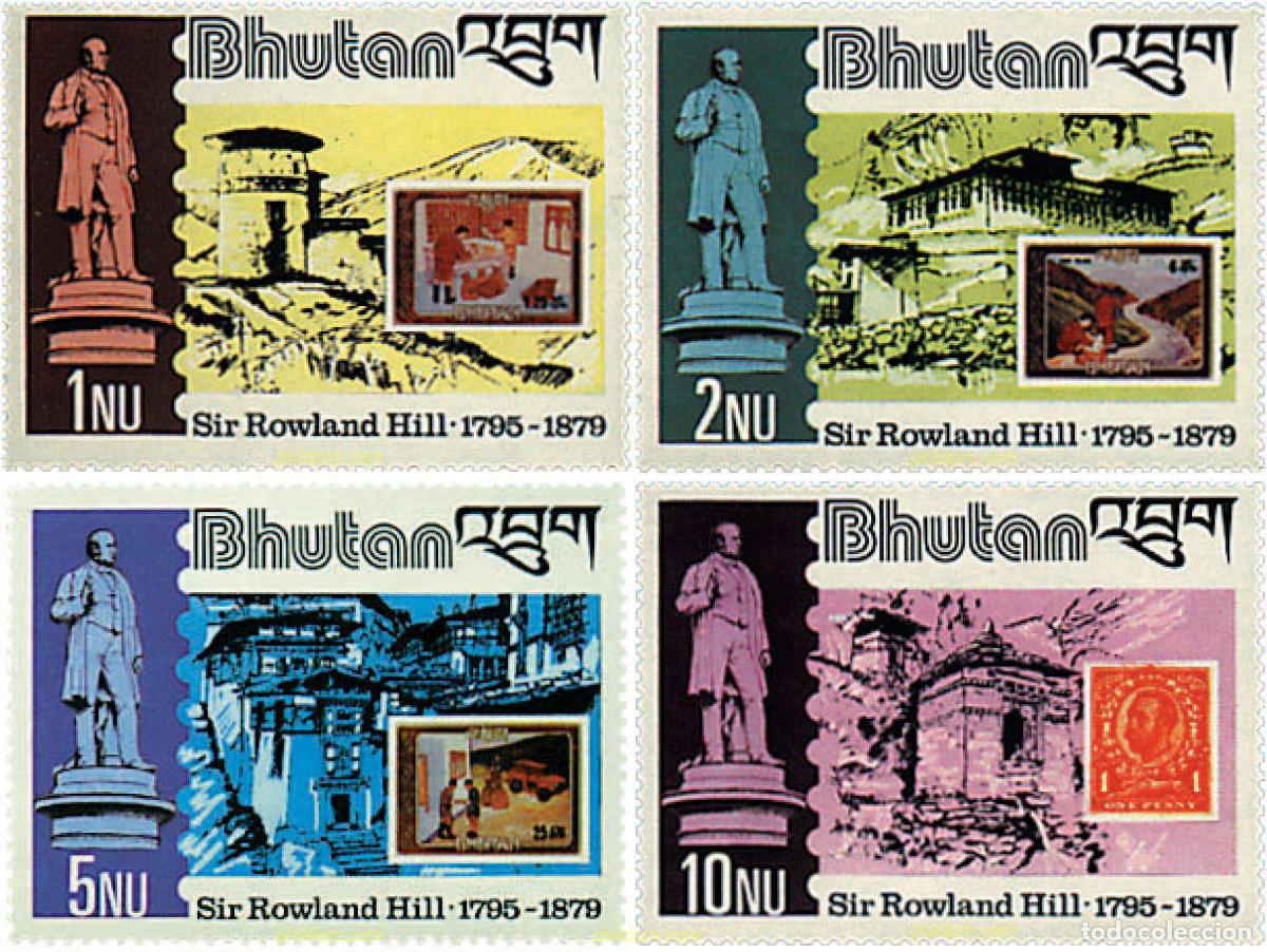 Sellos: 47935 MNH BHUTAN 1980 CENTENARIO DE LA MUERTE DE SIR ROWLAND HILL