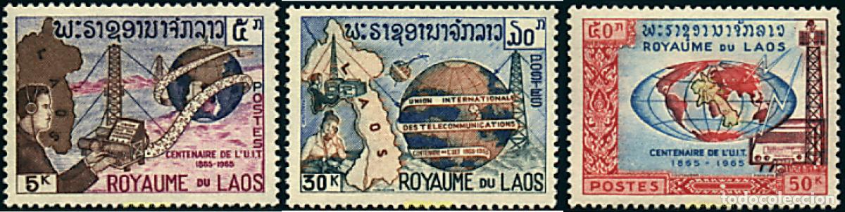Sellos: 192140 MNH LAOS 1965 CENTENARIO DE LA UNION INTERNACIONAL DE TELECOMUNICACIONES