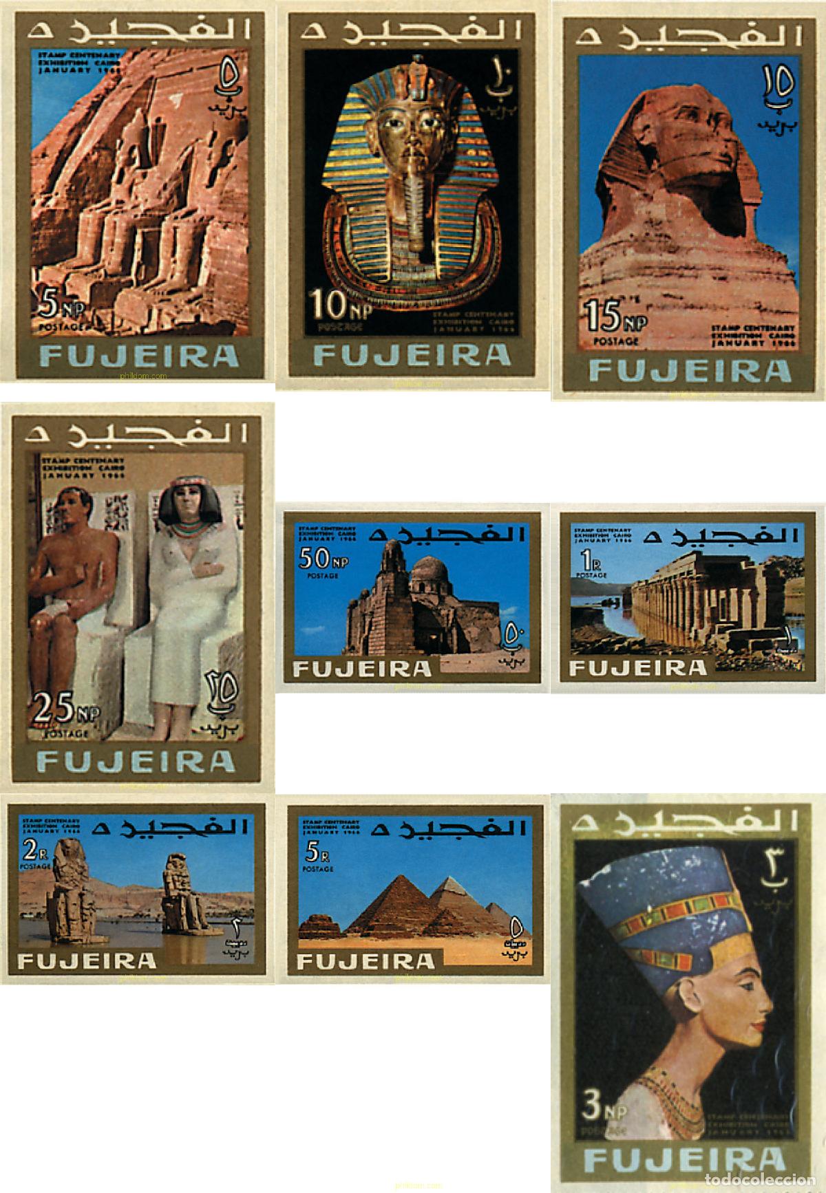 Sellos: 18220 MNH FUJEIRA 1966 EXPOSICION FILATELICA DEL CENTENARIO DEL SELLO EGIPCIO