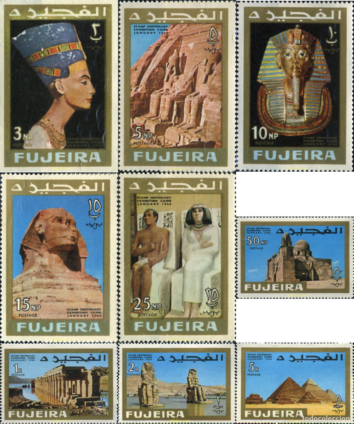 Sellos: 88664 MNH FUJEIRA 1966 EXPOSICION FILATELICA DEL CENTENARIO DEL SELLO EGIPCIO