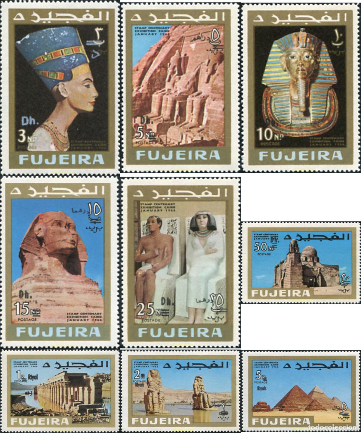 Sellos: 678435 MNH FUJEIRA 1966 EXPOSICION FILATELICA DEL CENTENARIO DEL SELLO EGIPCIO