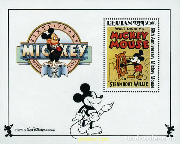 Sellos: 292396 MNH BHUTAN 1989 60 ANIVERSARIO DE MICKEY MOUSE