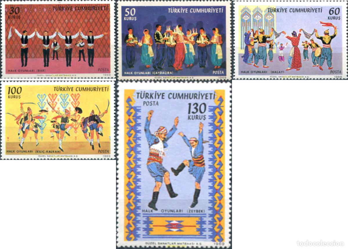 Sellos: 37134 MNH TURQUIA 1969 DANZAS FOLCLORICAS