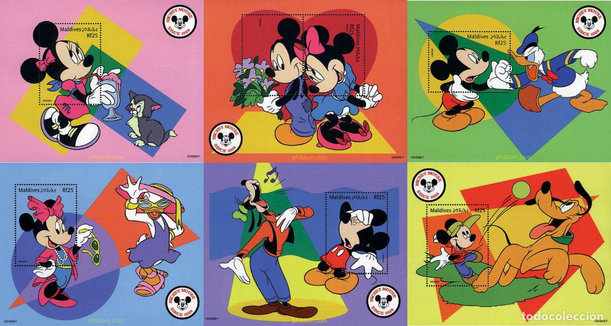 Sellos: 48220 MNH MALDIVAS 1999 70 ANIVERSARIO DE MICKEY MOUSE
