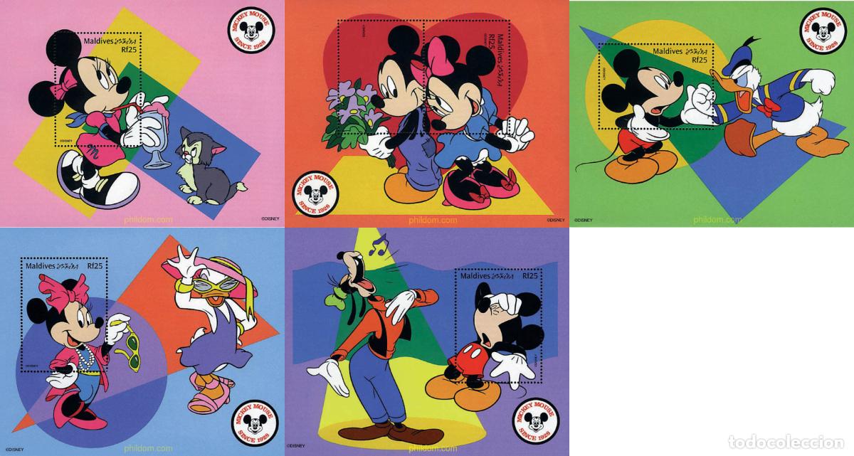 Sellos: 220916 MNH MALDIVAS 1999 70 ANIVERSARIO DE MICKEY MOUSE