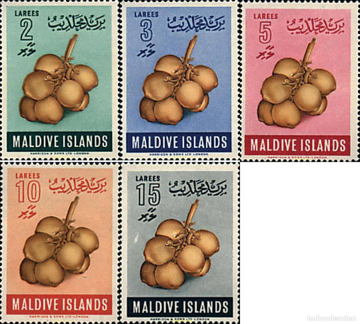 Sellos: 332962 MNH MALDIVAS 1961 SERIE BASICA