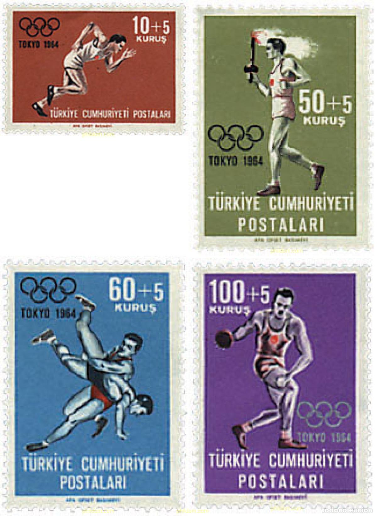 Sellos: 229452 HINGED TURQUIA 1964 18 JUEGOS OLIMPICOS VERANO TOKIO 1964