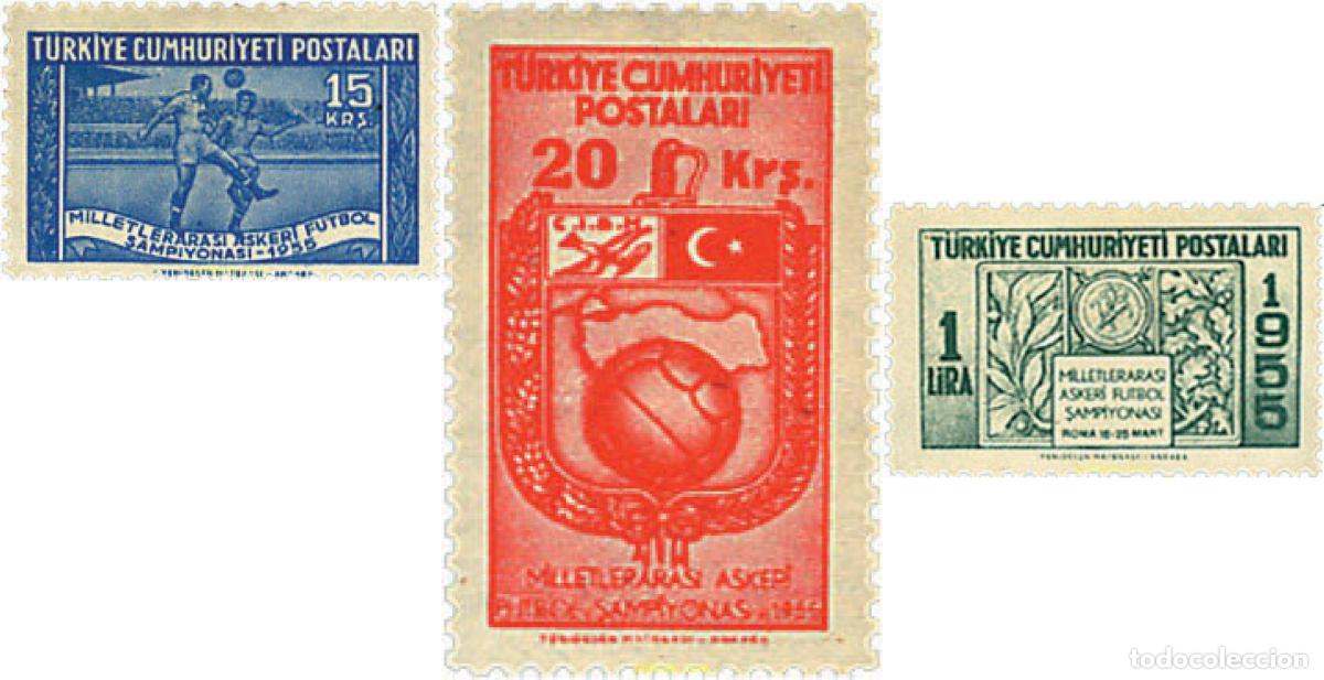Sellos: 40145 MNH TURQUIA 1955 CAMPEONATOS INTERNACIONALES MILITARES DE FUTBOL