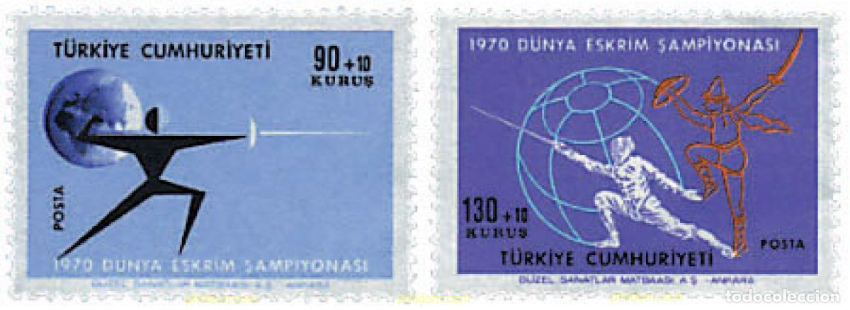Sellos: 26513 MNH TURQUIA 1970 CAMPEONATOS DEL MUNDO DE ESGRIMA