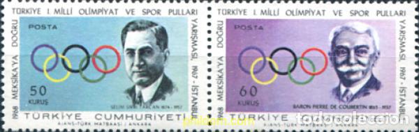 Sellos: 300158 MNH TURQUIA 1967 PRIMER CONCURSO NACIONAL DE SELLOS OLIMPICOS Y DEPORTIVOS