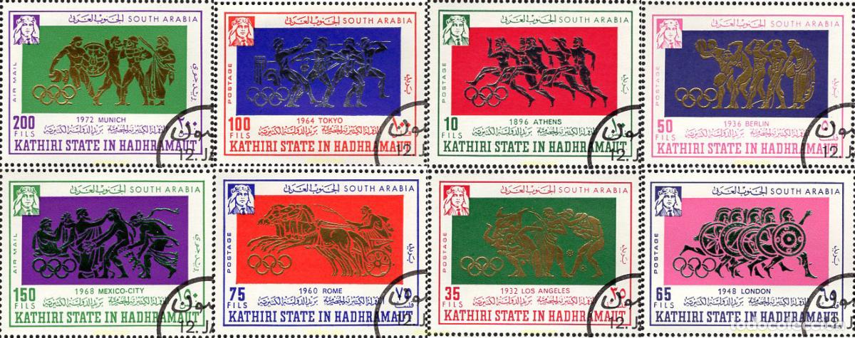 Sellos: 665559 USED KATHIRI. Estado de Hadhramaut 1967 19 JUEGOS OLIMPICOS VERANO MEXICO 1968