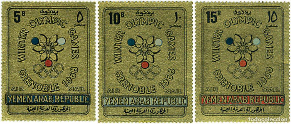 Sellos: 71987 MNH YEMEN. Rep&uacute;blica &aacute;rabe 1967 10 JUEGOS OLIMPICOS INVIERNO GRENOBLE 1968