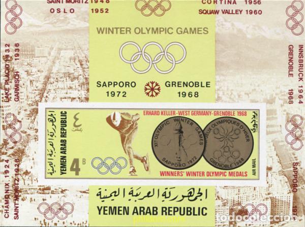 Sellos: 16013 MNH YEMEN. Rep&uacute;blica &aacute;rabe 1968 MEDALLAS DE ORO DE LOS JUEGOS OLIMPICOS DE INVIERNO