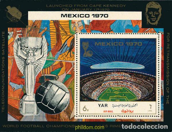 Sellos: 294571 MNH YEMEN. Rep&uacute;blica &aacute;rabe 1970 COPA DEL MUNDO DE FUTBOL. MEXICO-70