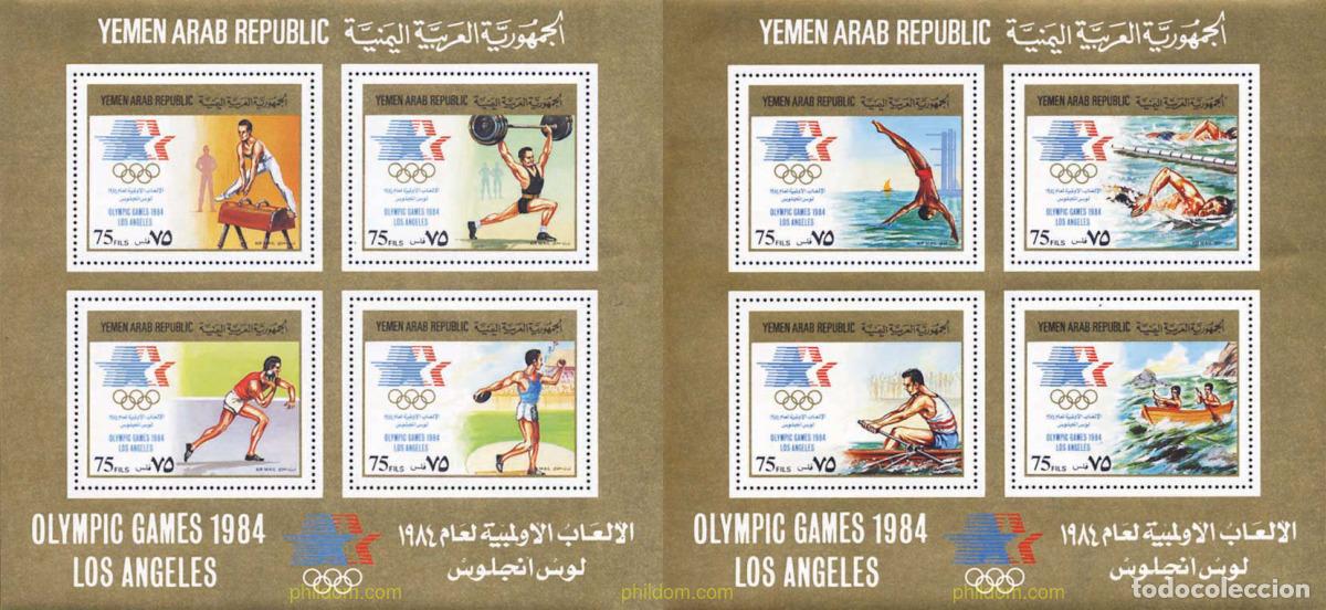 Briefmarken: 34174 MNH YEMEN. Rep&uacute;blica &aacute;rabe 1985 23 JUEGOS OLIMPICOS VERANO LOS ANGELES 1984