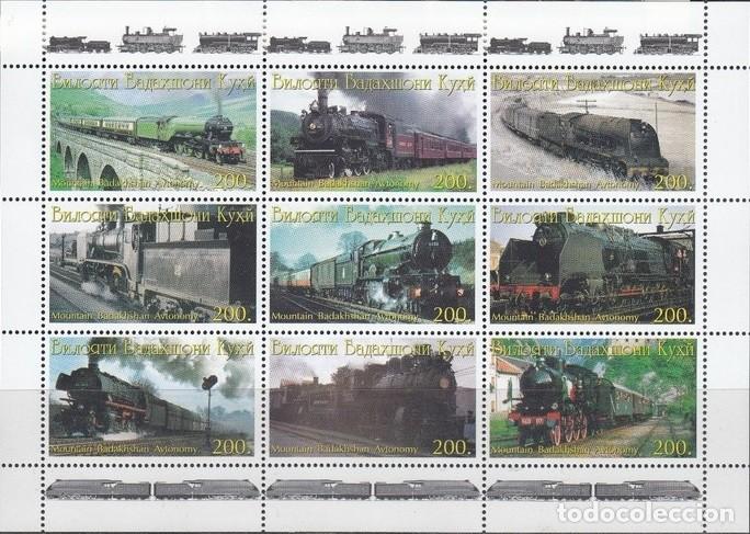 Sellos: TAJIKISTAN 1998 SHEET MNH TRENES A VAPOR STEAM TRAINS LOCOMOTORAS LOCOMOTIVES LOKOMOTIVEN ZUGE
