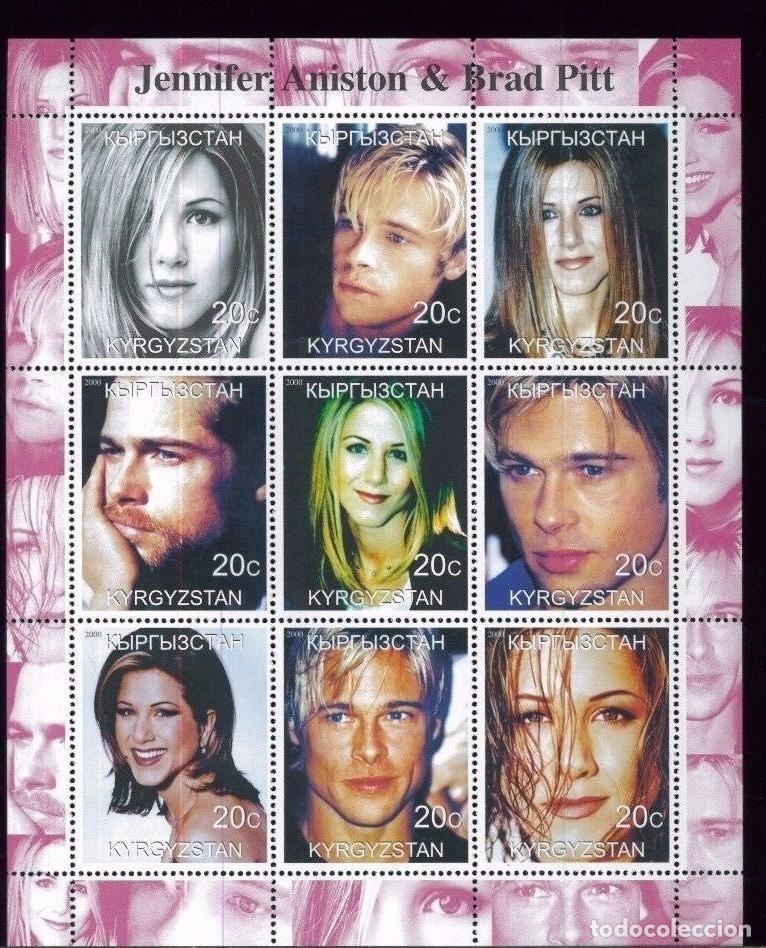 Sellos: KYRGYZSTAN 2000 SHEET MNH BRAD PITT ACTORES ACTORS JENNIFER ANISTON ACTRICES CINE ACTRESSES CINEMA