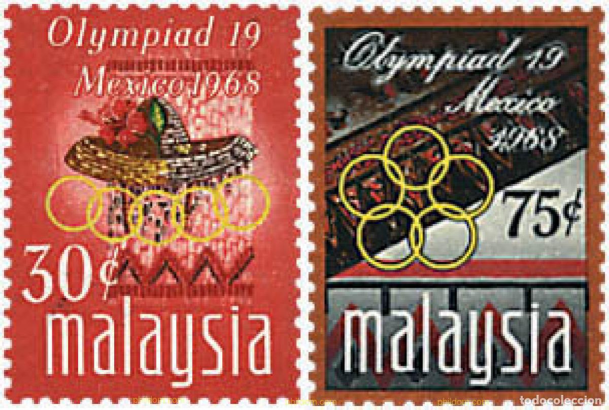 Sellos: 50415 MNH MALASIA 1968 19 JUEGOS OLIMPICOS VERANO MEXICO 1968