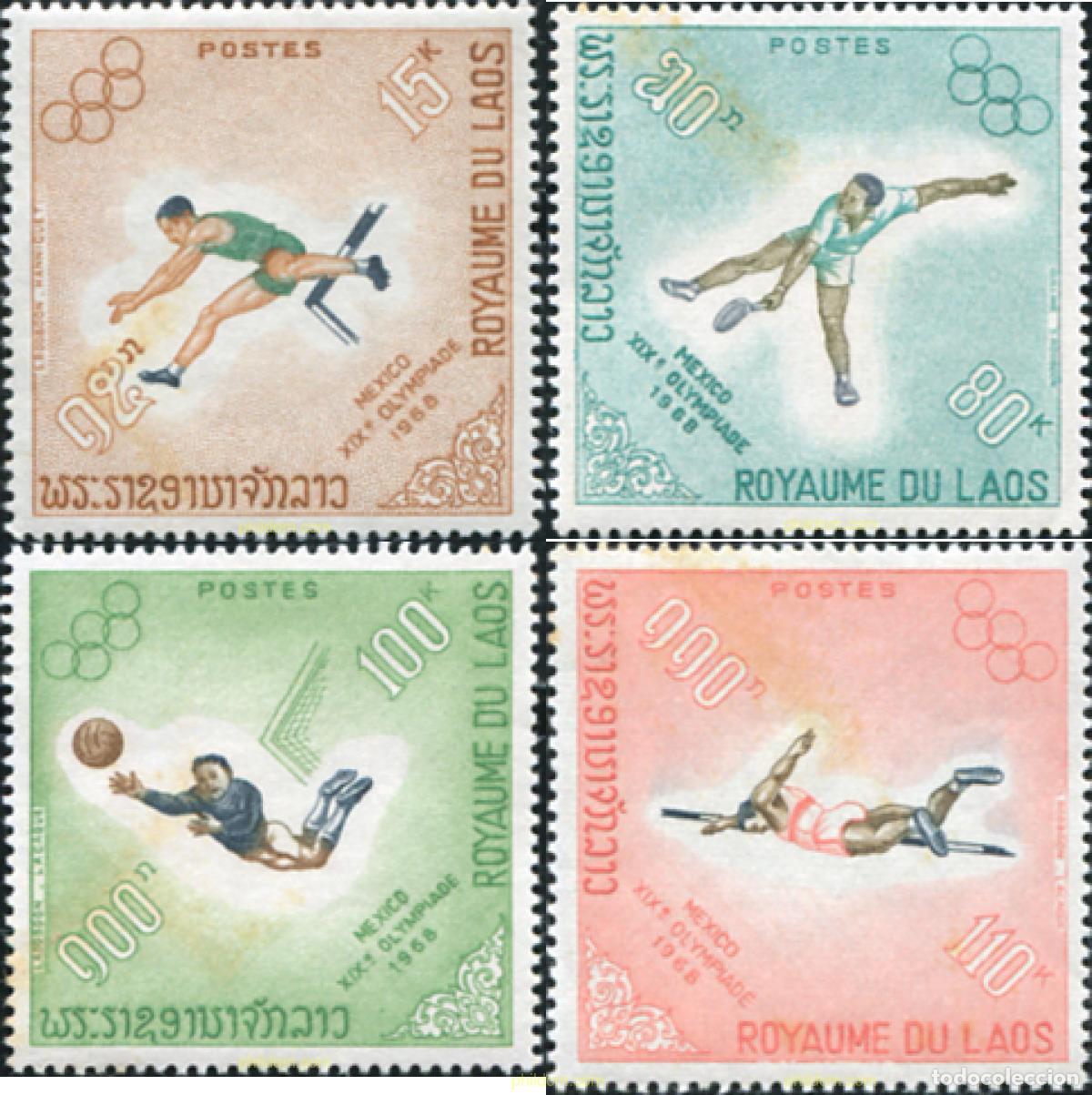 Timbres: 344678 HINGED LAOS 1968 19 JUEGOS OLIMPICOS VERANO MEXICO 1968