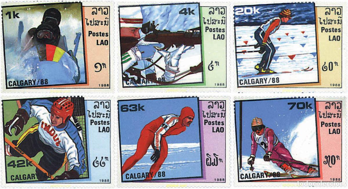 Sellos: 71091 MNH LAOS 1988 15 JUEGOS OLIMPICOS INVIERNO CALGARY 1988