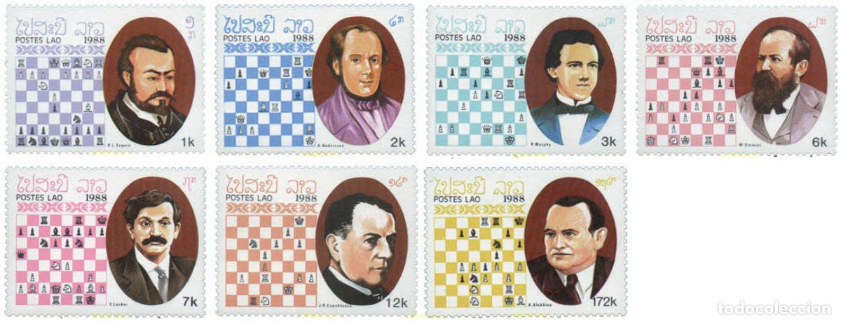 Sellos: 30607 MNH LAOS 1988 CAMPEONATO DEL MUNDO DE AJEDREZ
