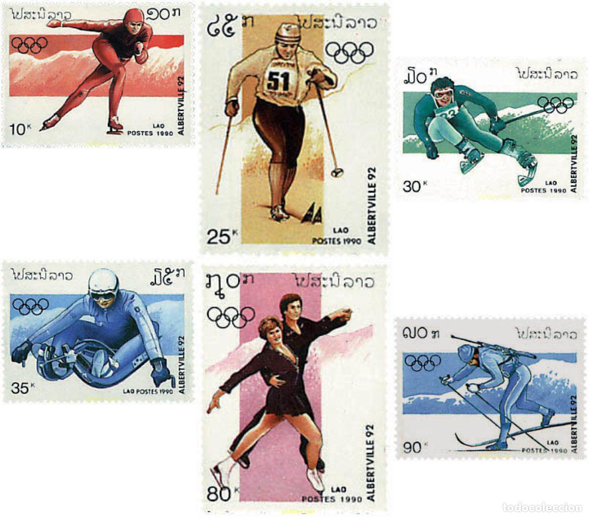 Sellos: 71096 MNH LAOS 1990 16 JUEGOS OLIMPICOS INVIERNO ALBERTVILLE 1992