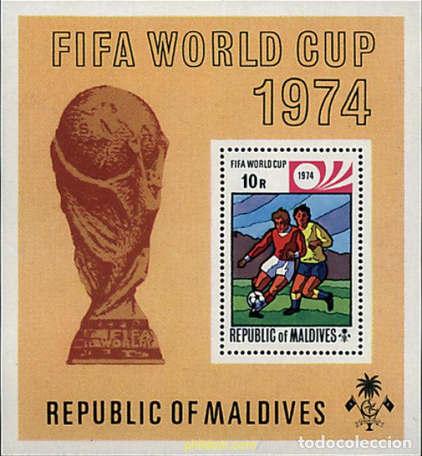 Sellos: 95305 MNH MALDIVAS 1974 COPA DEL MUNDO DE FUTBOL. ALEMANIA-74
