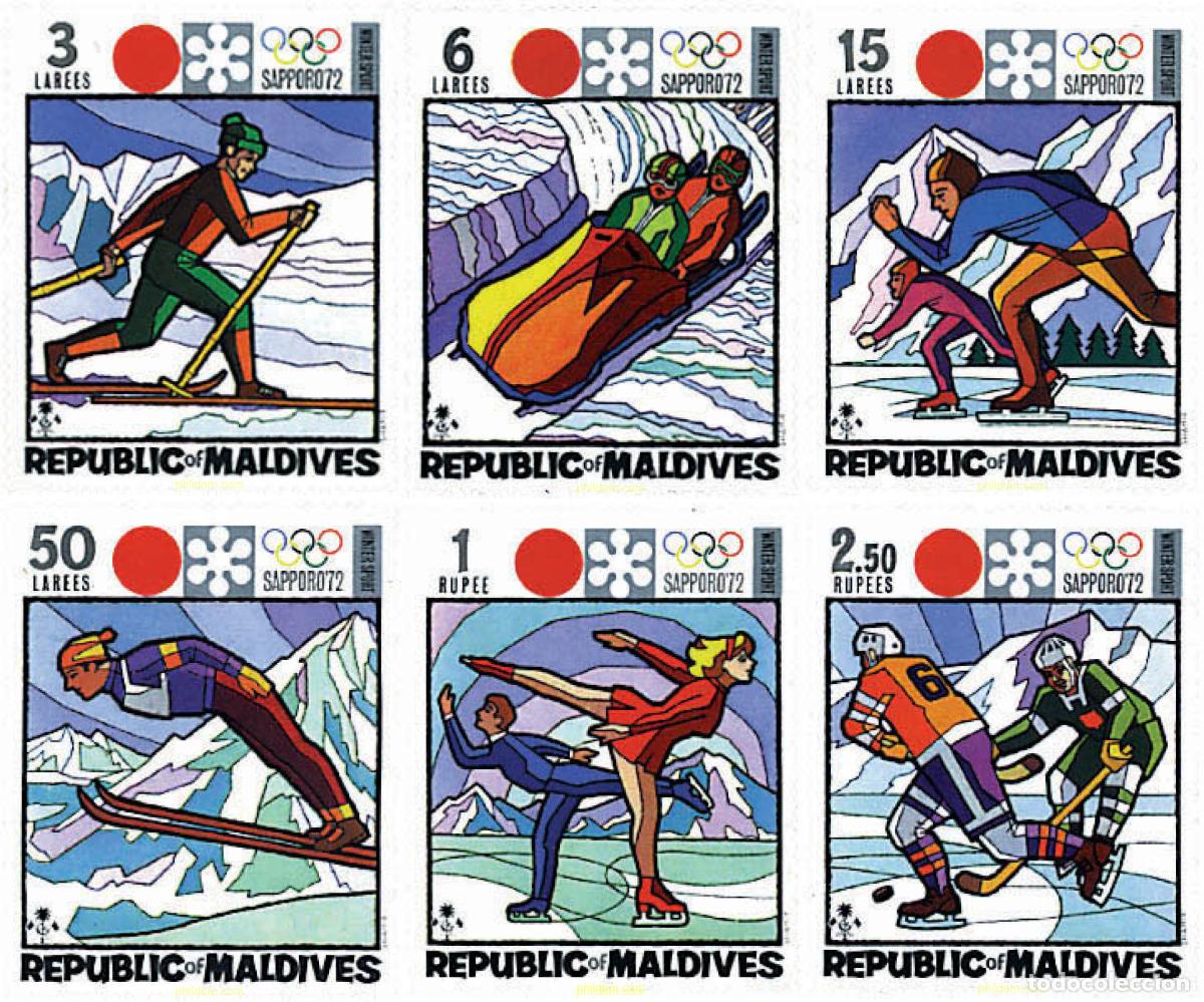 Sellos: 71251 MNH MALDIVAS 1972 11 JUEGOS OLIMPICOS DE INVIERNO SAPPORO 1972