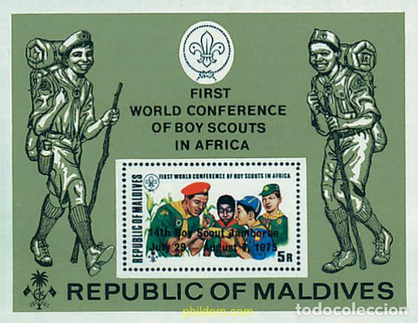 Sellos: 38331 MNH MALDIVAS 1975 14 JAMBOREE MUNDIAL EN NORUEGA