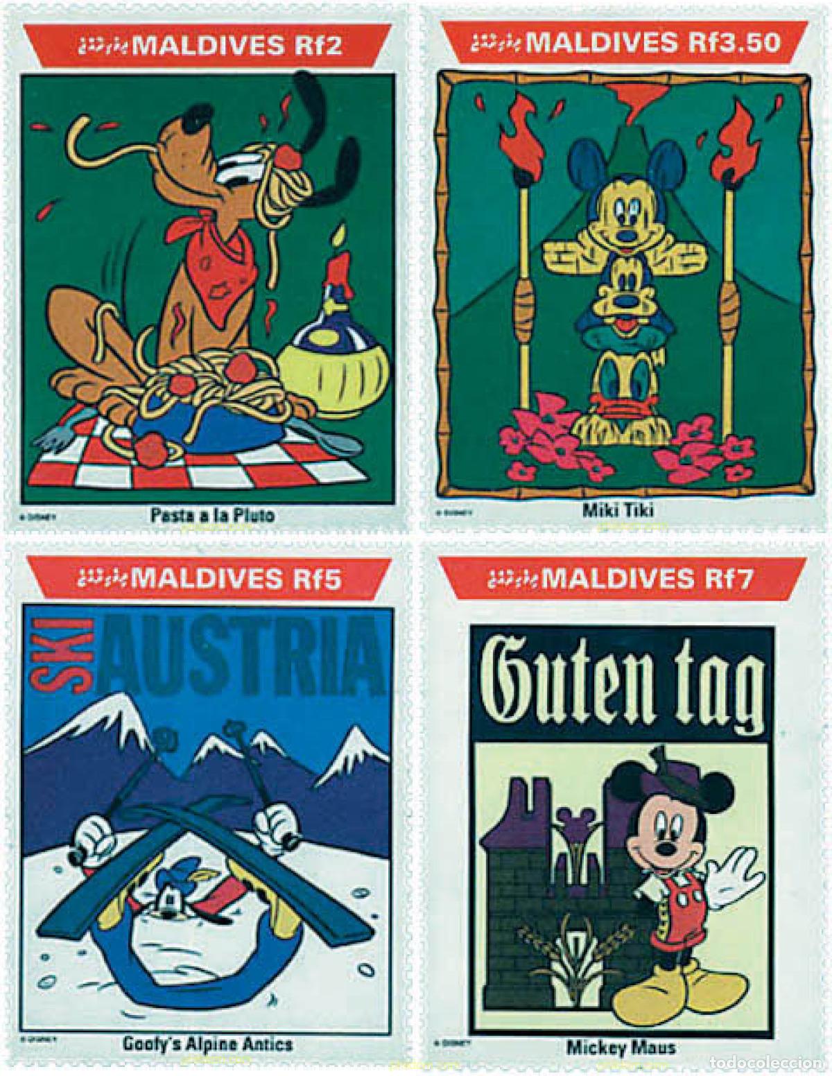 Sellos: 257235 MNH MALDIVAS 1992 PASEO POR EL MUNDO DE MICKEY Y SUS AMIGOS
