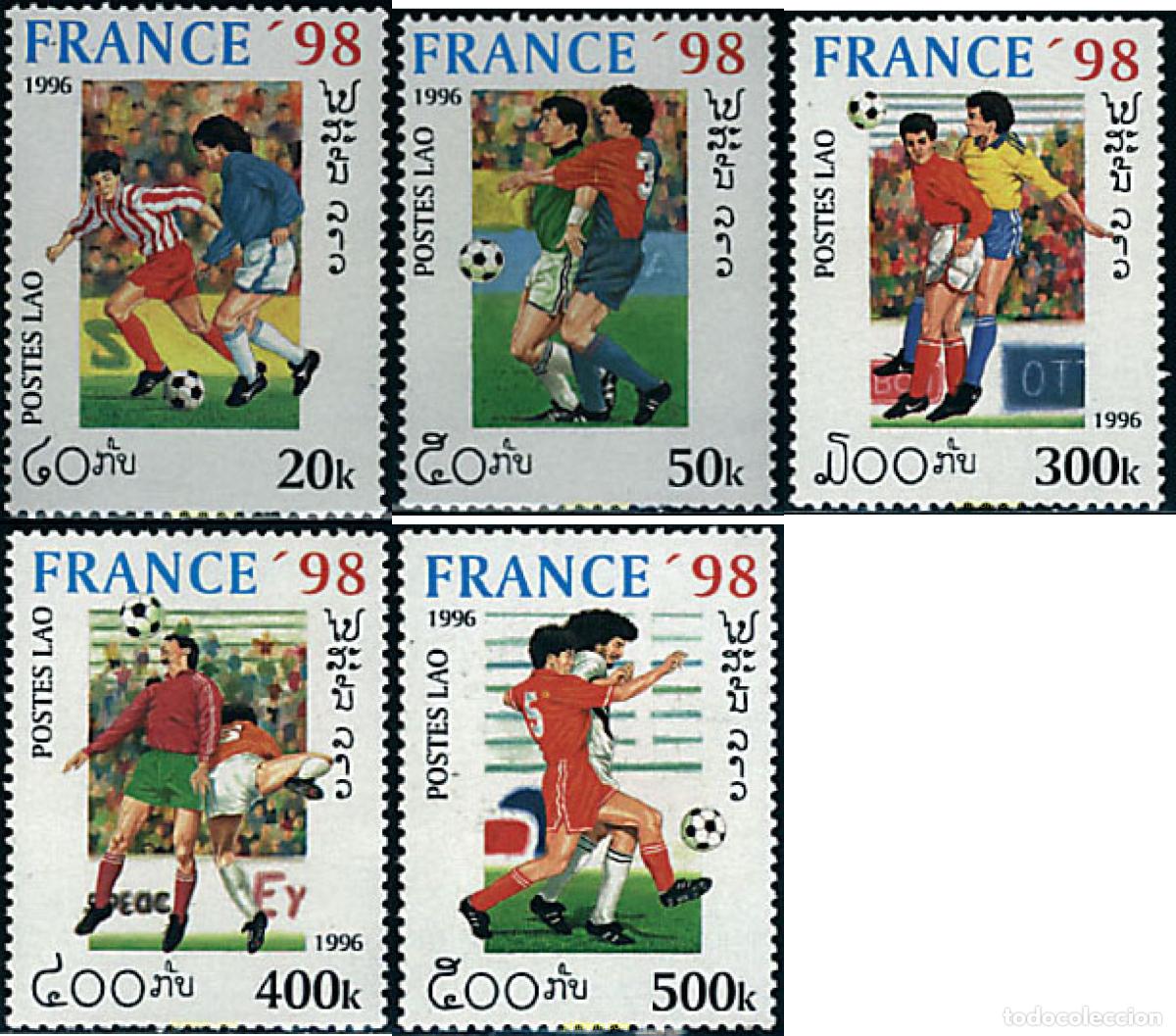 Sellos: 71056 MNH LAOS 1996 COPA DEL MUNDO DE FUTBOL. FRANCIA-98