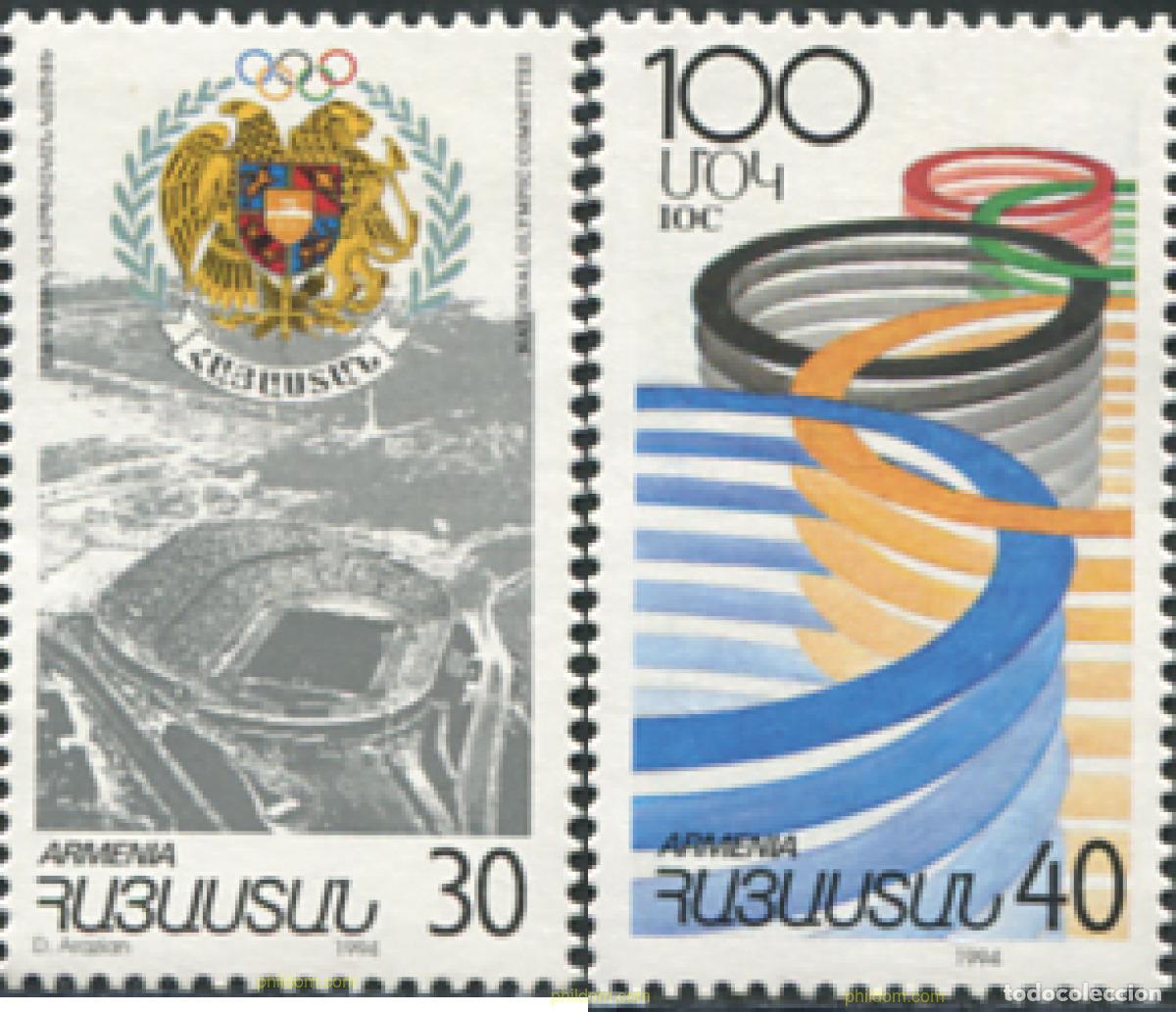 Sellos: 83045 MNH ARMENIA 1994 FUNDACION DEL COMITE OLIMPICO NACIONAL - CENTENARIO DEL COMITE OLIMPICO INTE