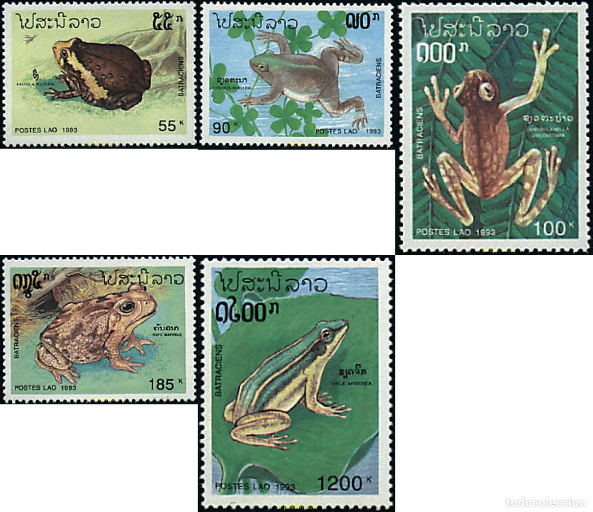 Briefmarken: 28306 MNH LAOS 1993 RANAS