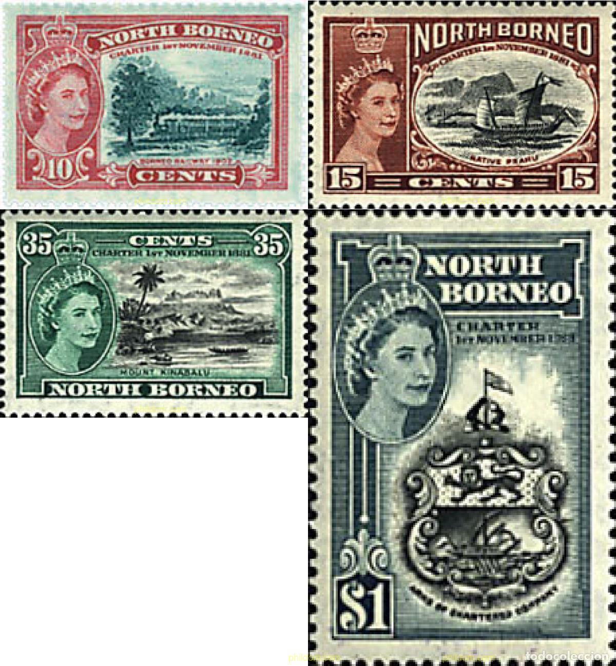 Sellos: 57732 MNH BORNEO DEL NORTE 1956 75 ANIVERSARIO DE LA CARTA DE BORNEO