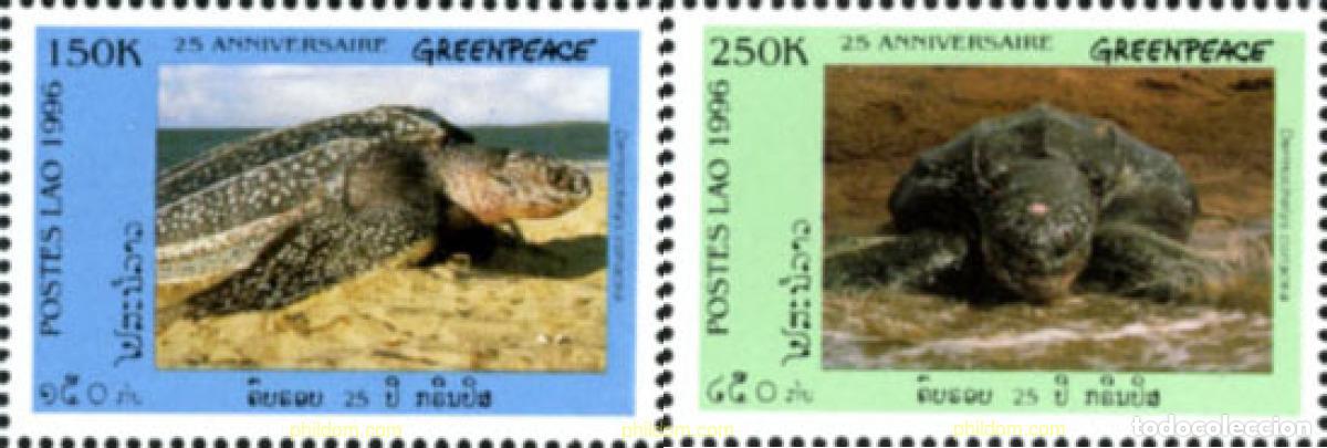 Sellos: 354467 MNH LAOS 1996 25 ANIVERSARIO DE GREENPEACE. TORTUGAS MARINAS