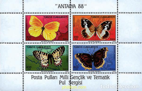 Sellos: 95176 MNH TURQUIA 1988 MARIPOSAS