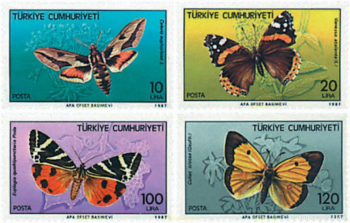 Sellos: 95174 MNH TURQUIA 1987 MARIPOSAS