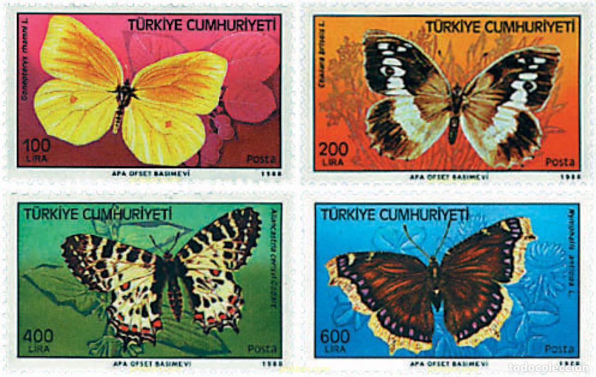 Sellos: 95175 MNH TURQUIA 1988 MARIPOSAS