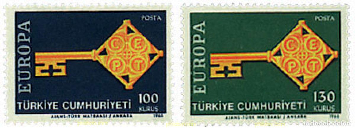 Sellos: 62168 MNH TURQUIA 1968 EUROPA CEPT 1968 - LLAVE DORADA