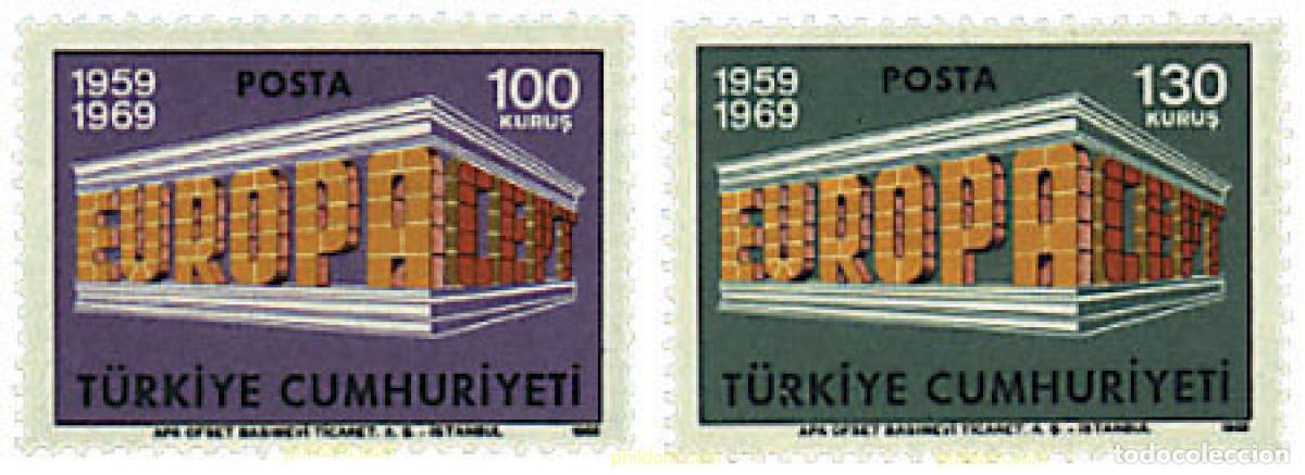 Sellos: 62186 MNH TURQUIA 1969 EUROPA CEPT. 10 ANIVERSARIO DE LA CEPT