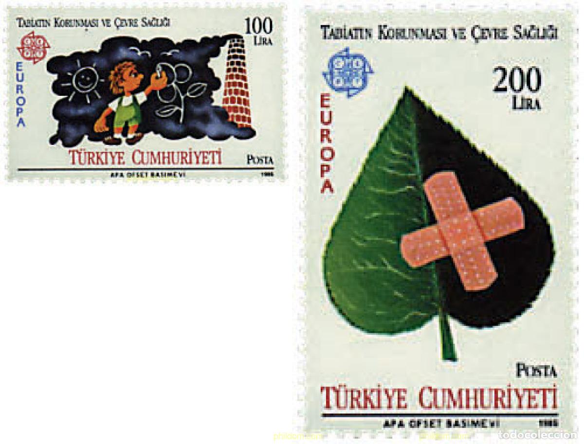 Sellos: 64110 MNH TURQUIA 1986 EUROPA CEPT. PATRIMONIO ARTISTICO Y NATURAL