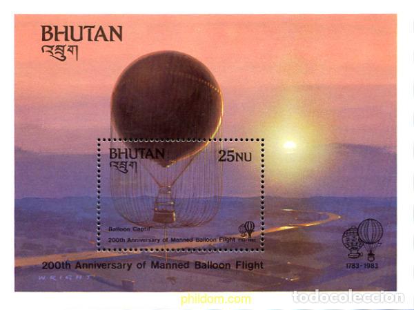 Sellos: 57407 MNH BHUTAN 1983 200 ANIVERSARIO DE LA PRIMERA ASCENSION EN GLOBO