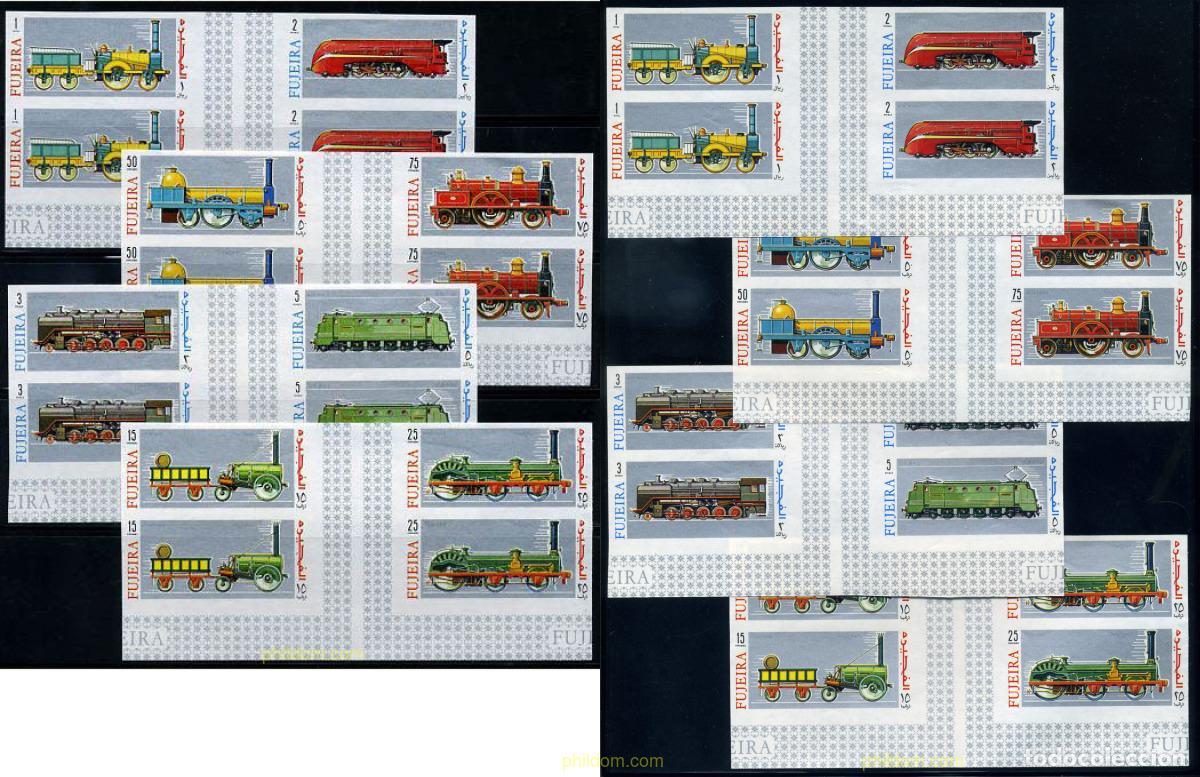 Sellos: 214458 MNH FUJEIRA 1969 LOCOMOTORAS